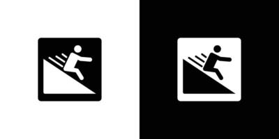 Man slide on slope icon linear logo isolated vector