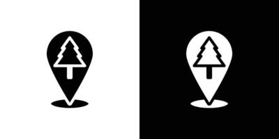 Park forest location map icon linear logo isolated vector