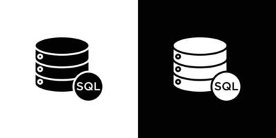 SQL server icon linear logo isolated vector