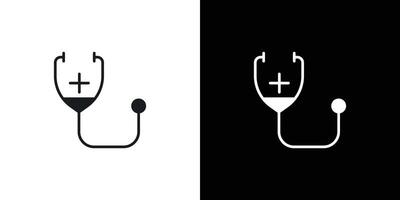 Stethoscope icon linear logo isolated vector