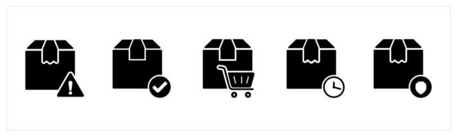 A set of 5 Business icon as order alert, delivered, cart order vector