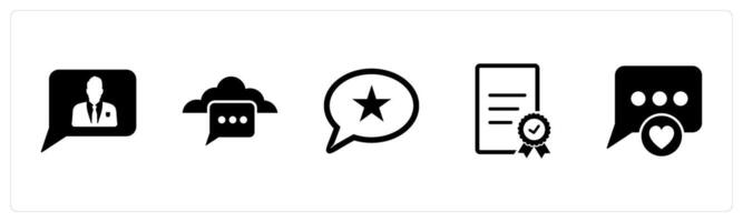 A set of 5 Business icon as user, cloud message, star message vector