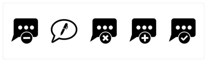 A set of 5 Business icon as remove message, edit message, delete message vector