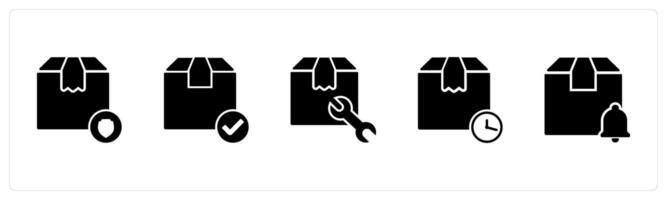 A set of 5 Business icons as delivery security, delivered, delivery settings vector