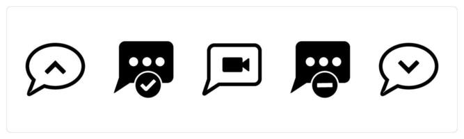 A set of 5 Business icons as message, approved message, message vector