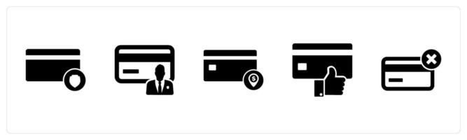 A set of 5 Business icons as card security, card owner, card payment vector