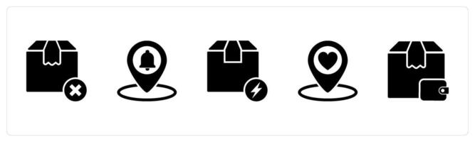 A set of 5 Business icons as wrong order, location notification, flash deal vector