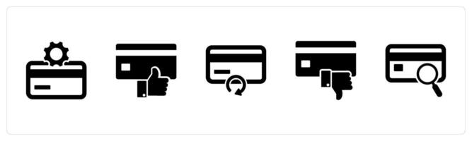 A set of 5 Business icons as card seting, like card, update card vector