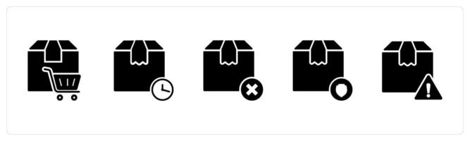 A set of 5 Business icons as cart order, delivery schedule, wrong order vector