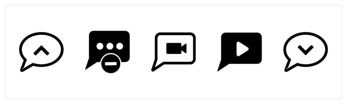 A set of 5 Business icons as message, remove message, media message vector