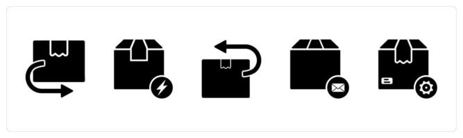 A set of 5 Business icon as return parcel, flash deal, send parcel vector