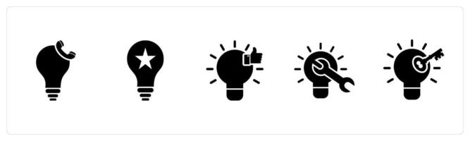 A set of 5 business icons as calling idea, creative idea, like idea vector