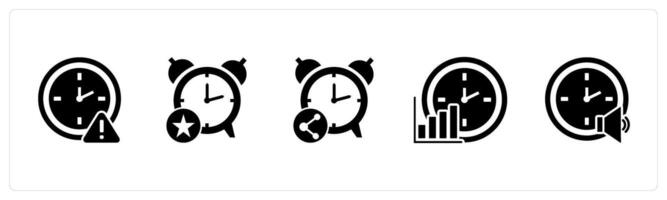 A set of 5 business icons as time maintenance, favorite time, share time vector