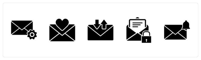 A set of 5 business icons as message setting, favorite message, message vector