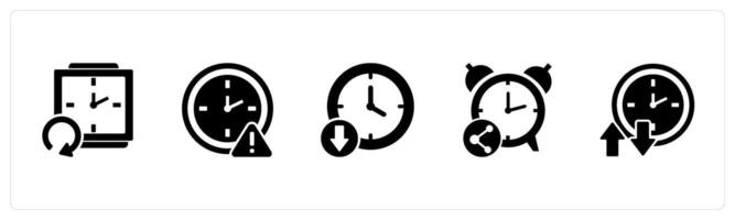 A set of 5 business icons as refresh time, time maintenace, up time vector