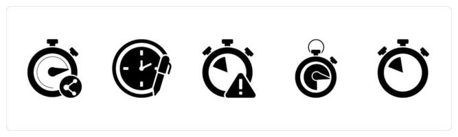 A set of 5 business icons as share time, edit time, time maintenance vector