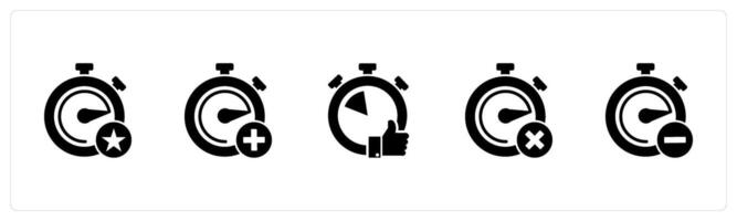 A set of 5 business icons as favorite time, add time, like time vector