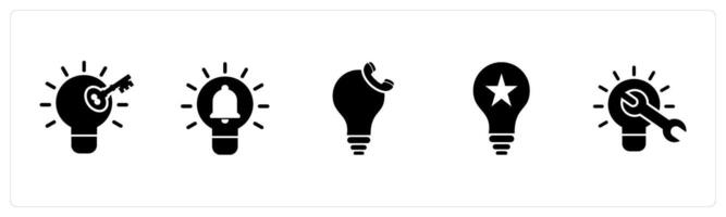 A set of 5 business icons as key point, idea notification, calling idea vector