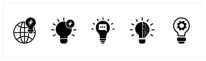 A set of 5 business icons as generate idea, fast idea, message idea vector
