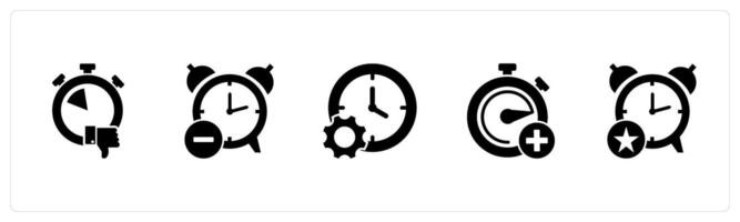 A set of 5 business icons as like time, reduce time, time management vector