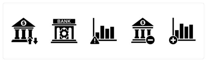 A set of 5 business icons as bank transaction, bank renovate, graph maintenance vector