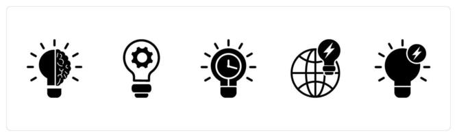 A set of 5 business icons as brainstorming, renovate idea, time management vector