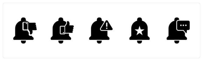 A set of 5 Contact icons as dislike notifiation, like notification, alert vector