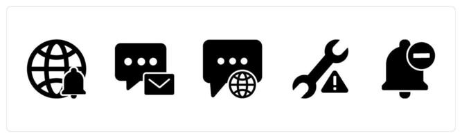 A set of 5 Contact icons as global message, message, international message vector