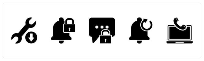 A set of 5 Contact icons as maintenance, safety, message protection vector