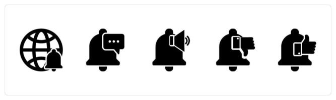 A set of 5 Contact icons as global message, message notification, notification vector
