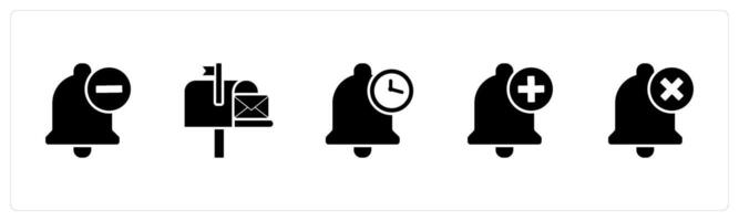 A set of 5 Contact icons as wrong notification, post card, time notification vector