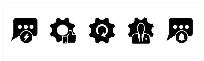 A set of 5 Contact icons as fast message, like settings, global setting vector
