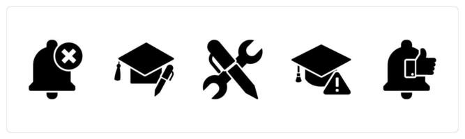 A set of 5 Contact icons as wrong notification, edit education, edit setting vector