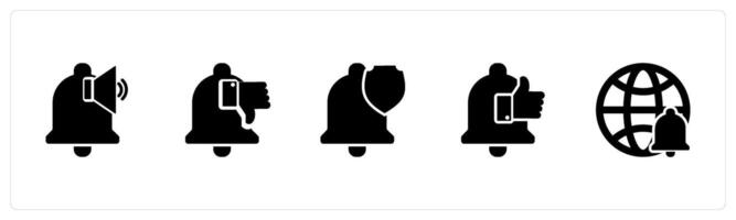 A set of 5 Contact icons as notification, dislike notification, security vector