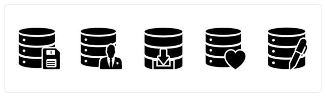 A set of 5 Internet icons as finance server, server maintenance, global business vector