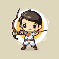A cartoon character with a bow and arrow vector