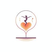 A woman is dancing in a heart shape vector
