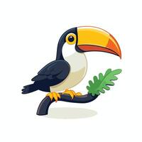Toucan bird on a branch vector