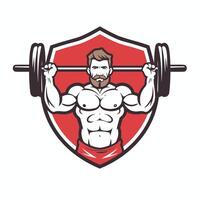 A man with a beard and a barbell vector