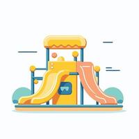 A colorful playground with a slide and a slide vector