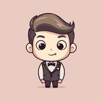 A cartoon character of a man in a tuxedo vector