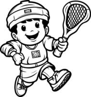 Lacrosse player coloring pages vector