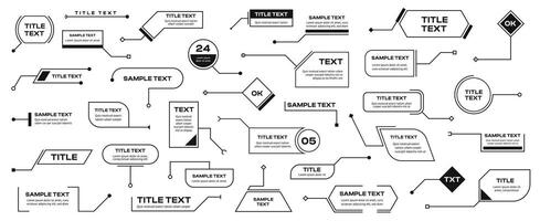 Callout messages. Futuristic digital banner with text and arrow, infographic callout menu elements and content presentation. infographic template set. Frame for titles, text boxes with control vector