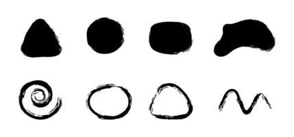 Abstract blobs shapes for design. Elements drawn with grunge brush. vector