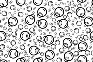 Soap bubbles pattern seamless in linear style. Background with fizzy balls for shampoo and toiletries design vector