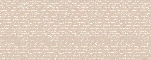 Neutrals color abstract seamless pattern. Beige endless graphic linear handwritten imitation horizontal banner. Trendy neutral colors aesthetic background. Pastel light brown boho style texture print vector