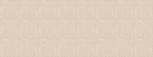 Neutrals color abstract seamless pattern. Beige endless graphic linear shapes horizontal banner. Trendy neutral colors aesthetic contemporary background. Pastel light brown boho style texture print vector