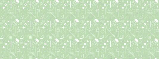 Neutrals color abstract seamless pattern. Endless graphic bauhaus shapes horizontal banner. Trendy neutral colors aesthetic contemporary background. Pastel light green boho style texture eps print vector