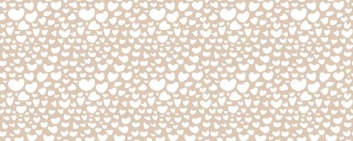 Neutrals color abstract seamless pattern. Beige endless graphic heart shapes horizontal banner. Trendy neutral colors aesthetic contemporary background. Pastel light brown boho style texture eps print vector