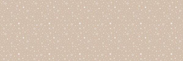Neutrals color art doodle abstract seamless pattern. Beige endless geometric background. Trendy neutral colors aesthetic linear crosses and circles. Muted light brown texture for textile, wallpaper vector